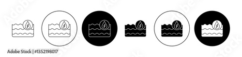 Hydro power icon editable vector set