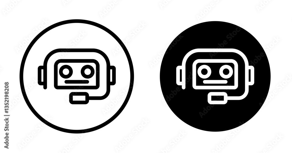 Intelligent tactical bot icon editable vector set Intelligent tactical bot icon editable vector set