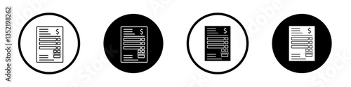 Invoice icon editable vector set