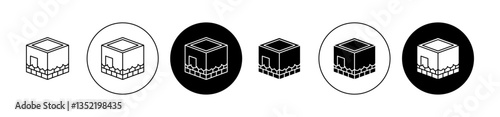 Kaaba icon editable vector set