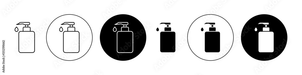 Liquid soap bottle icon editable vector set Liquid soap bottle icon editable vector set