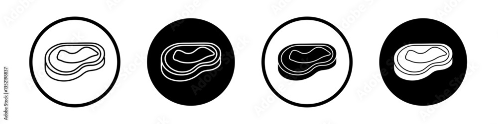 Meat icon editable vector set