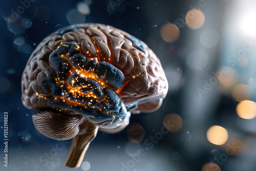 Wallpaper Mural Glowing neural connections forming digital mindscape, abstract network of thoughts evolving in virtual space Torontodigital.ca