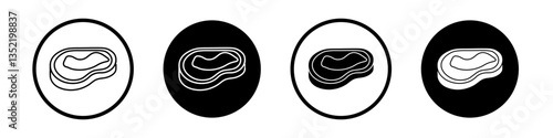 Meat icon editable vector set