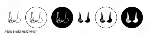 Nursing bra icon editable vector set