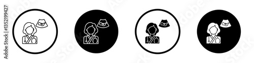 Obstetrician and Gynecologist icon editable vector set