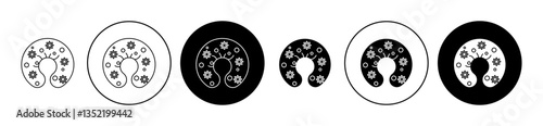 nursing pillow icon editable vector set