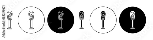 Parking meter icon editable vector set