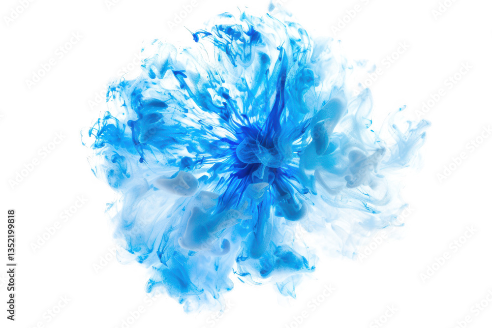 Fototapeta premium Blue light burst illuminating the darkness isolated for striking and modern artistic compositions