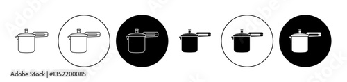 pressure cooker icon editable vector set