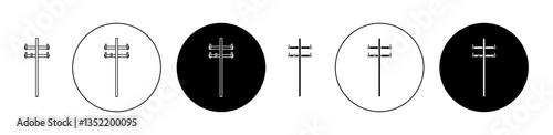 power pole icon editable vector set