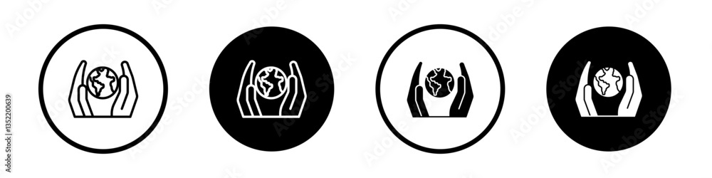 Save the world icon editable vector set Save the world icon editable vector set