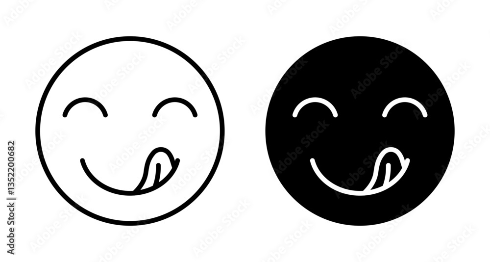 Savoring Food Emoji icon editable vector set Savoring Food Emoji icon editable vector set
