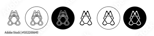 Safety harness icon editable vector set