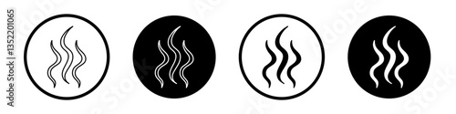 Smoke steam silhouette icon editable vector set