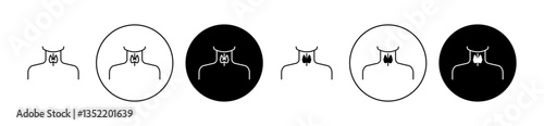 Thyroid gland icon editable vector set