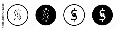 Time is money icon editable vector set