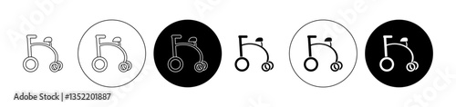 Tricycle icon editable vector set