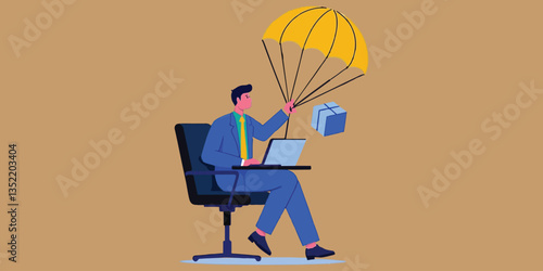  Concept of dismissal with guaranteed compensation, Vector Illustration of Risky Project.