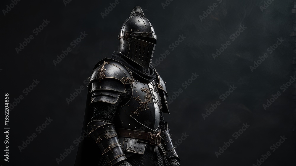 Fototapeta premium Shadow Knight of the Ember Realm – Dark Fantasy Warrior Art