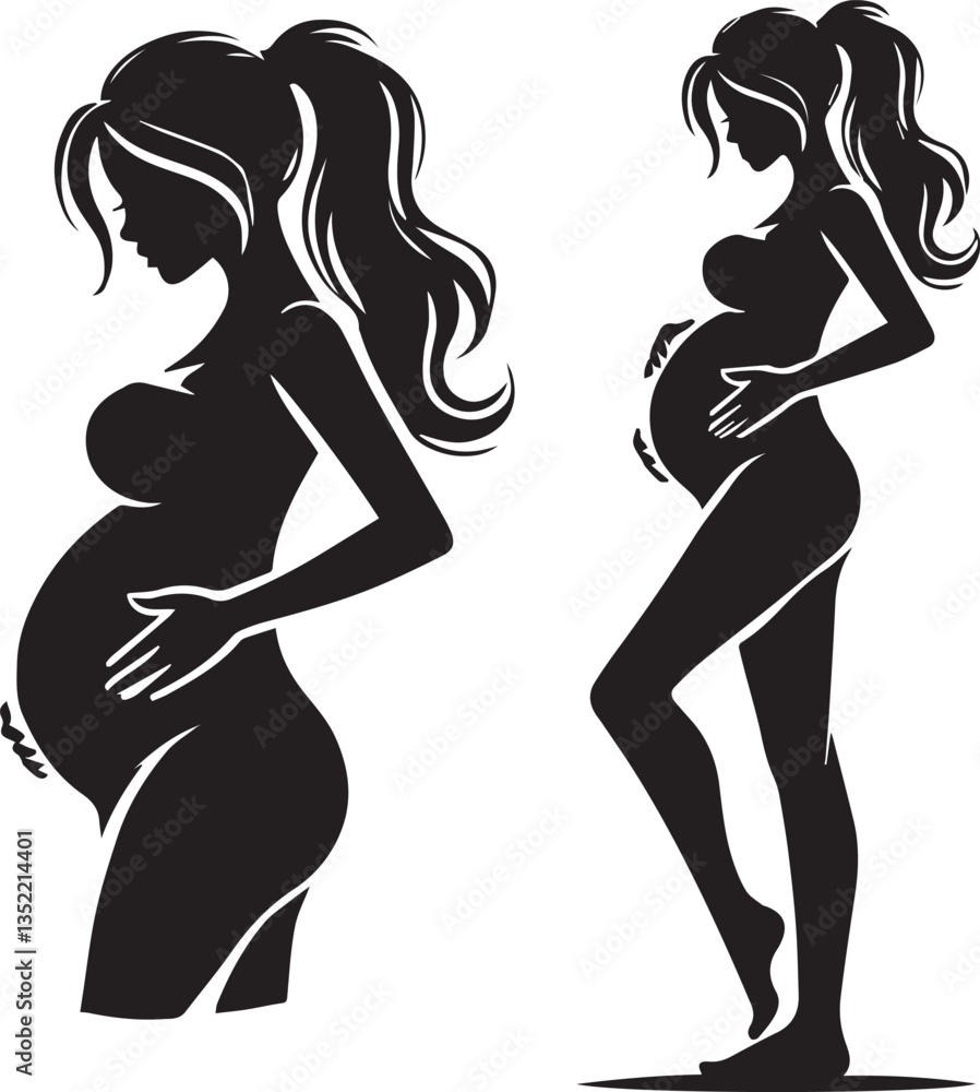 silhouette of pregnant woman vector, woman silhouette vector, glass of woman vector isolated on white background silhouette of pregnant woman vector, woman silhouette vector, glass of woman vector isolated on white background