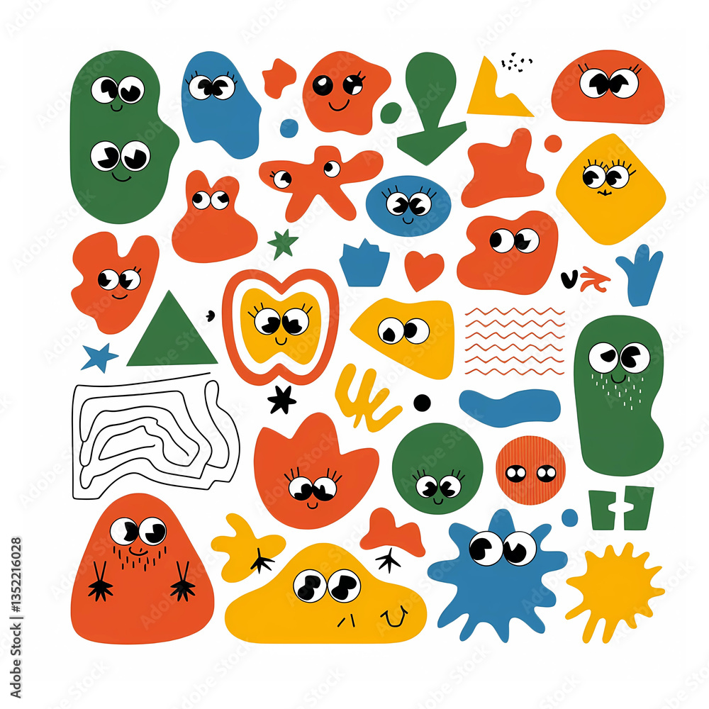 Obraz premium set of funny cartoon monsters