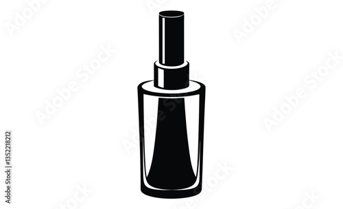 Nail polish bottle silhouette vector illustration