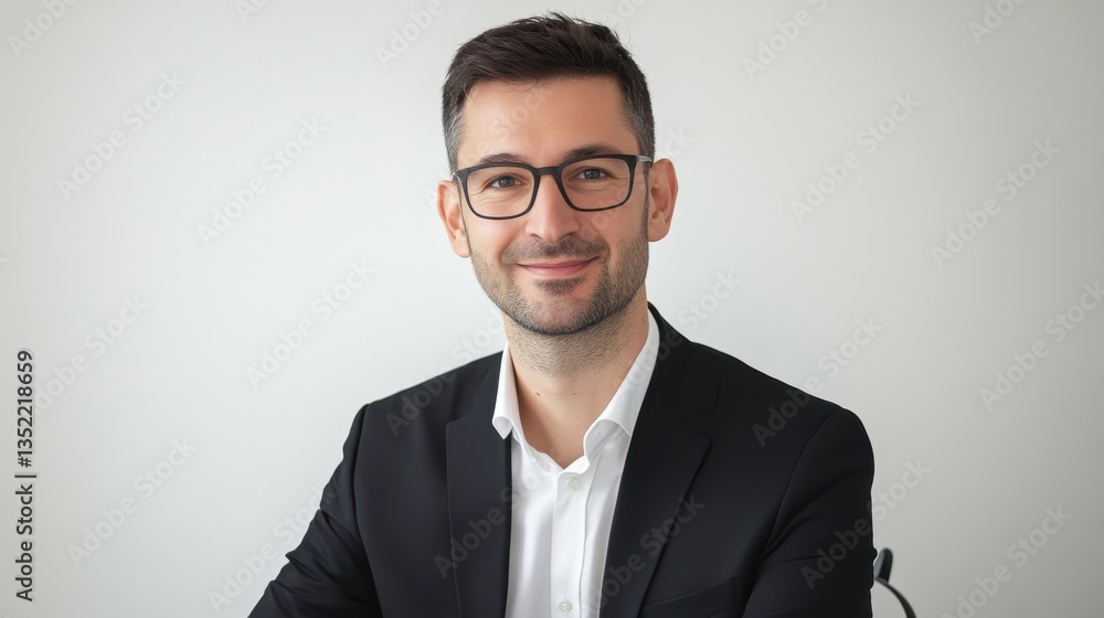 Professional Man in Glasses Smiling at the Camera Professional Man in Glasses Smiling at the Camera
