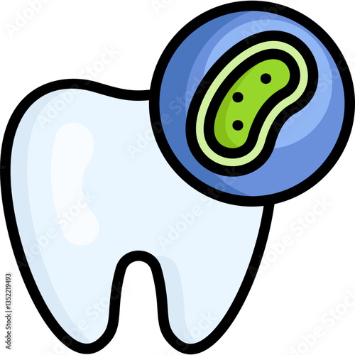 Bacteria line filled icon
