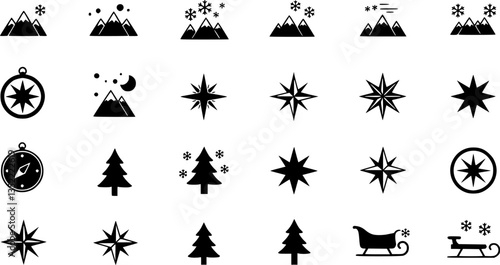Weather icons. Weather forecast icon set. Clouds logo. Weather , clouds, sunny day, moon, snowflakes, wind, sun day. Vector illustration.
