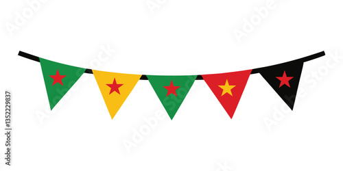 festive bunting flags with seven principles of kwa vector
