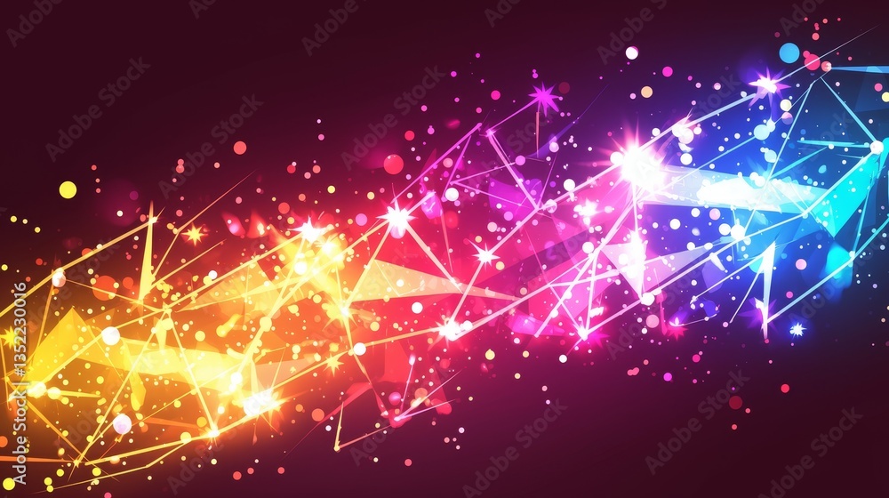 Obraz premium Vibrant abstract background with colorful light trails and sparkles creating dynamic energy