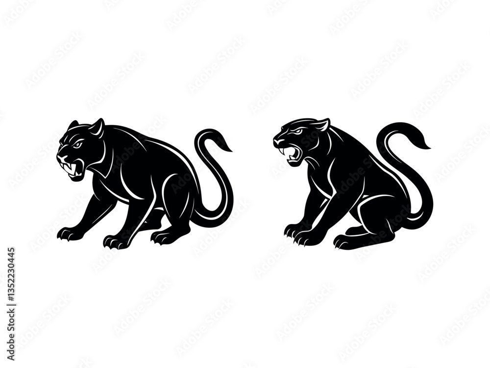 Obraz premium tiger silhouette illustration vector 