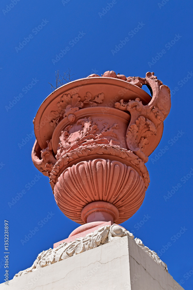 Decorative vase and blue sky in Rio de Janeiro, Brazil