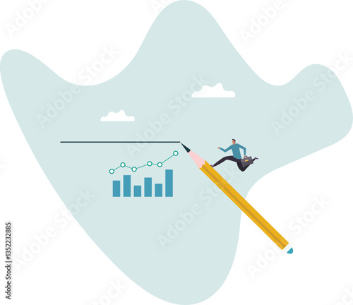Set expectation or KPI, key performance indicator for improvement or work success, growth or growing.character for design