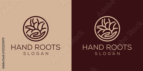 hand and root logo design ideas