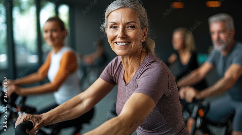 Obraz premium Active Senior Woman in a Fitness Class