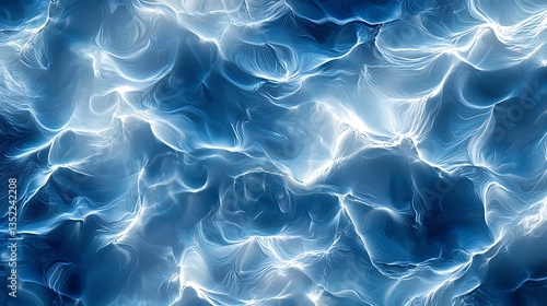 Abstract blue and white swirling energy texture.