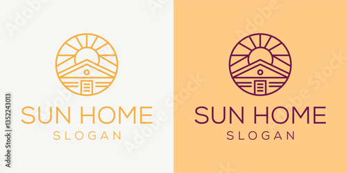 sun and home logo design ideas