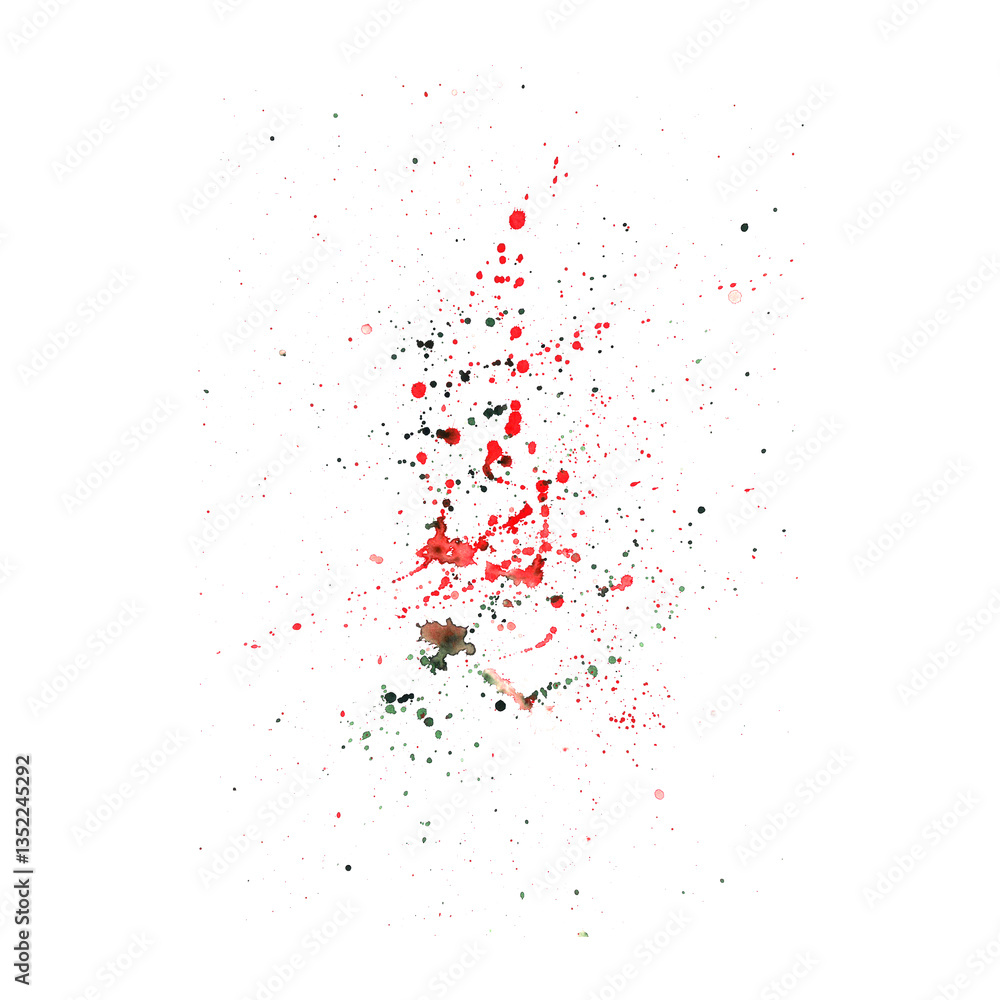 Naklejka premium Red green watercolor splash on white background