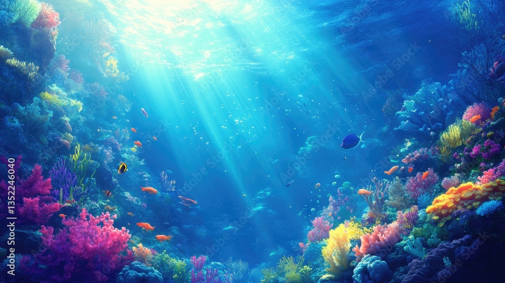 Fototapeta premium Underwater Paradise: A Vibrant Coral Reef