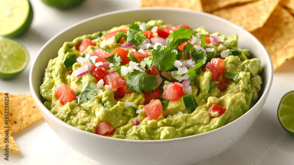 Yummy tasty avocado tomoates and chips in a bowl for food Yummy tasty avocado tomoates and chips in a bowl for food