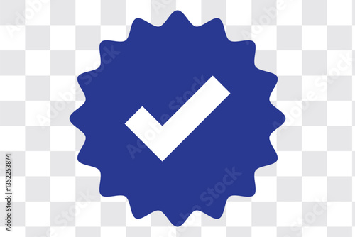Verified badge icon tick symbol vector approved check mark icon. black blue checkmark icons - Certificate badge Quality certify icon