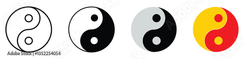 yin yang circle icon vector. yin yang harmony sign. symbol of balance. circular yin yang symbol for Chinese dualism. vector illustration on transparent background 