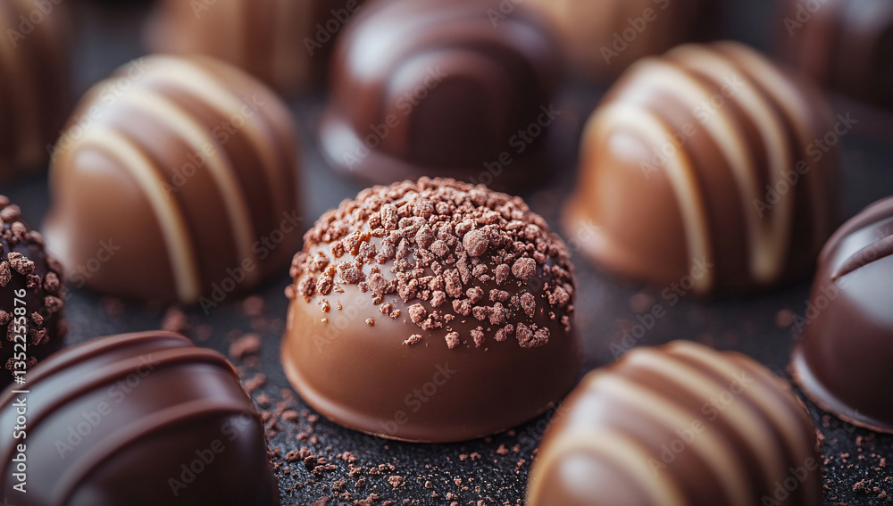Fototapeta premium Luxurious Chocolate Truffles Gourmet Delights, Close-up Photography