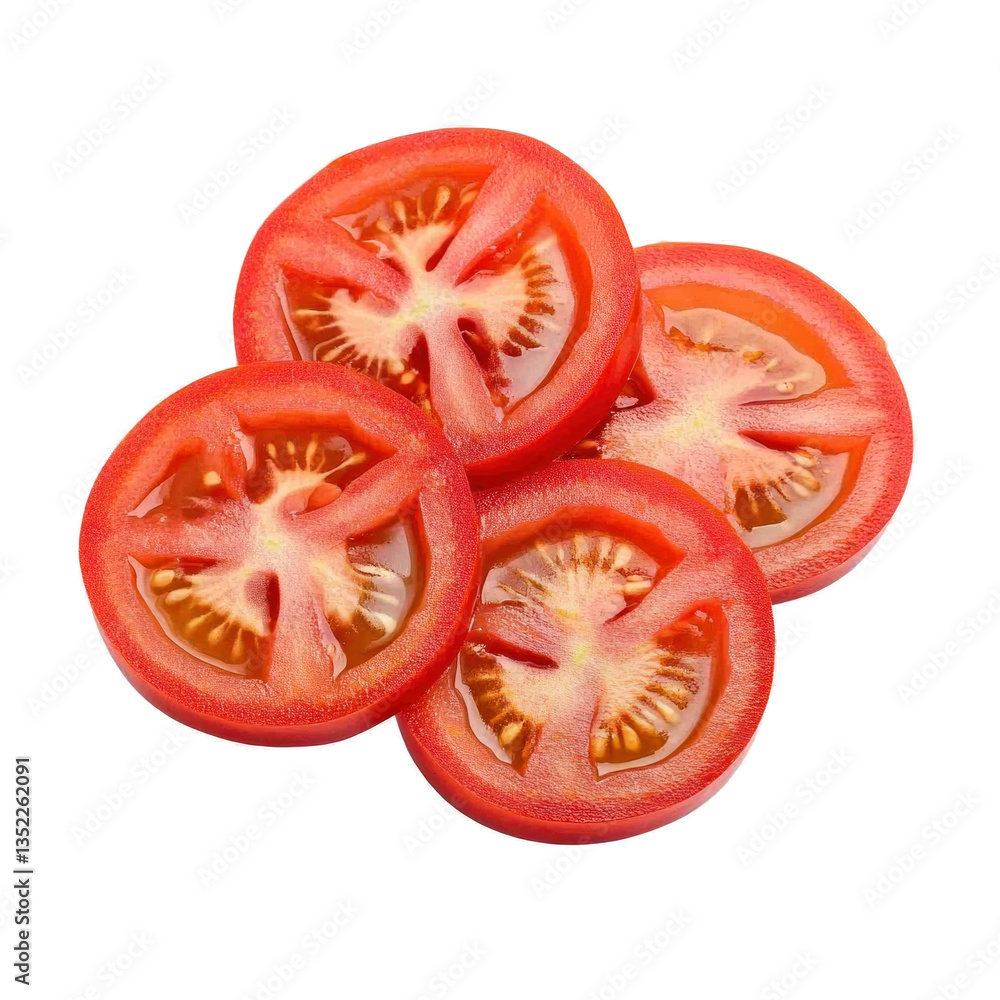 tomato slices on white background tomato slices on white background