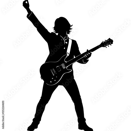silhouette of a guitarist performing passionately on stage