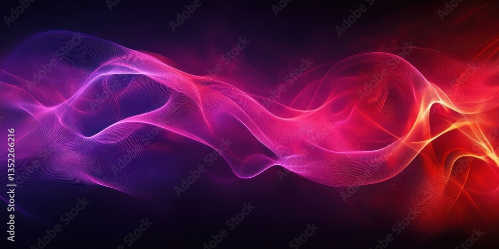 Abstract Colorful Flowing Energy Waves in Dark Background Abstract Colorful Flowing Energy Waves in Dark Background