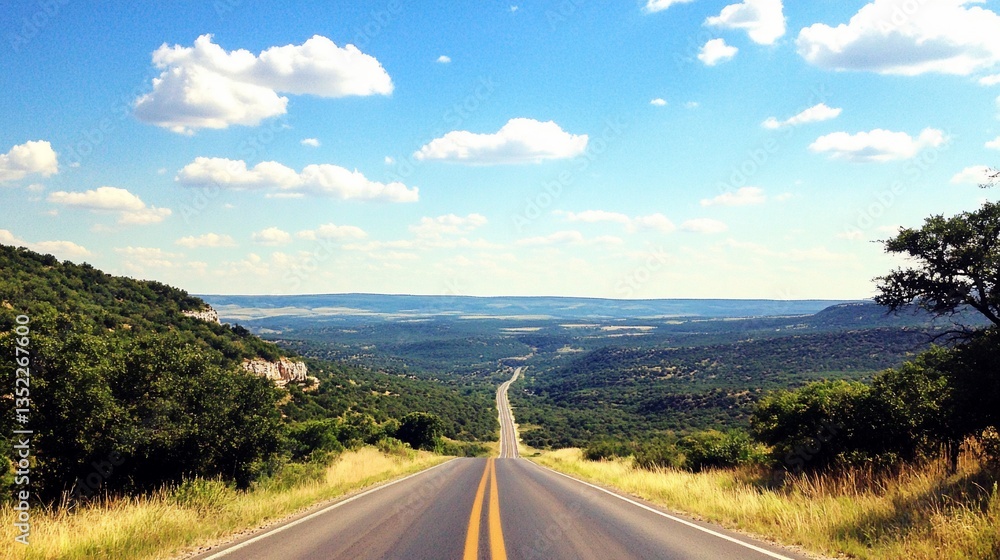 custom made wallpaper toronto digitalScenic highway road trip, Texas landscape, summer