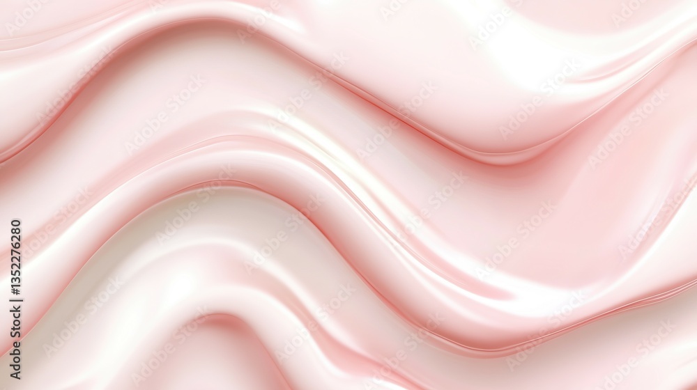 Obraz premium Soft flowing pink and white liquid material creating elegant curves and shapes
